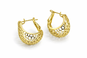 14k gold filled honeycomb hoop earrings geometric gold earrings