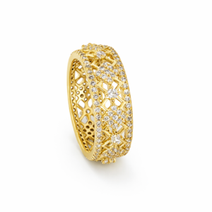 14k gold filled eternity ring with cubic zirconia band