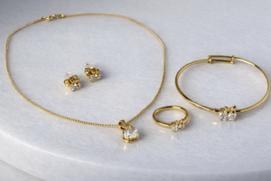 Butterfly Princess Jewelry Set 14k gold filled girls jewelry set with butterfly zirconia