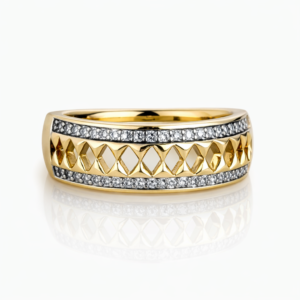Imperial Pavé Geometric Ring – 14K Gold Filled