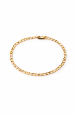 14K gold filled women's curb link bracelet 19cm minimalist gold bracelet