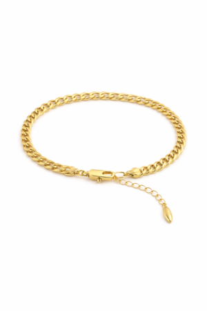 Adjustable 14k gold filled curb link bracelet 18cm with extension chain
