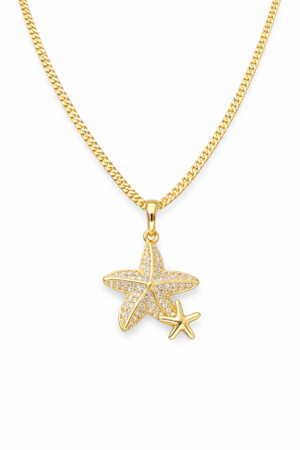 Starfish Pendant 14K Gold Filled with Cuban Chain