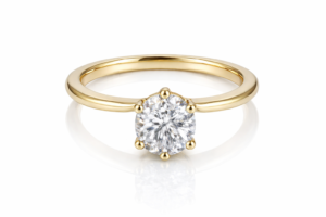 14K Gold Filled solitaire ring with brilliant crystal – Luna Solitaire Ring